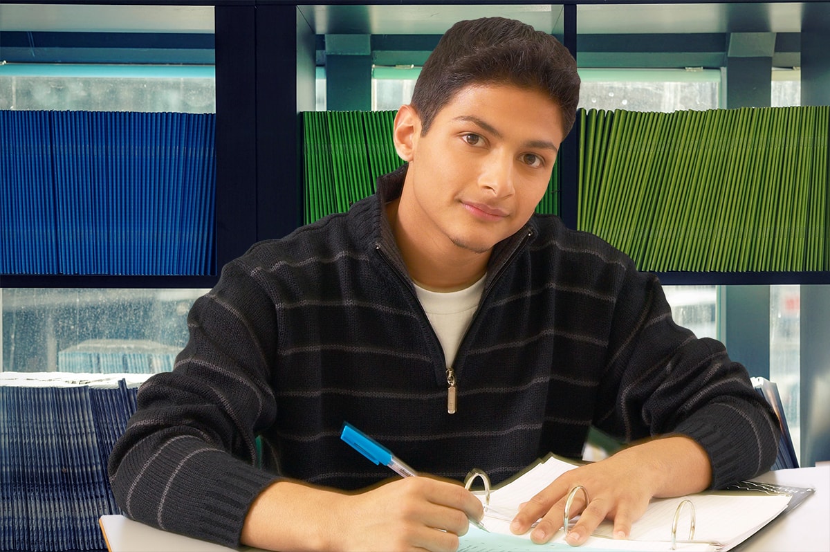 youth completing a survey